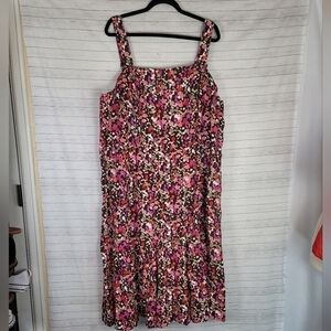 LANE BRYANT FLORAL LINEN SUNDRESS, SZ 26